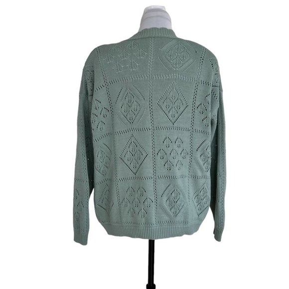 Vintage knit eyelet cardigan - Picture 2 of 8
